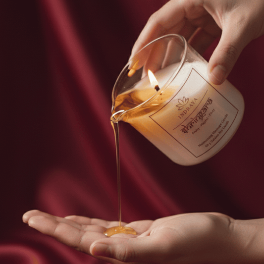 Shringara Body Oil Candle | For Warm Sweet Ease, Skin Softening Melt-to-Oil Indraya