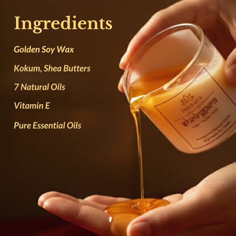 Indraya Moisturising Massage Candles Set of 4 × 60g | Light. Melt. Touch. Connect. Indraya