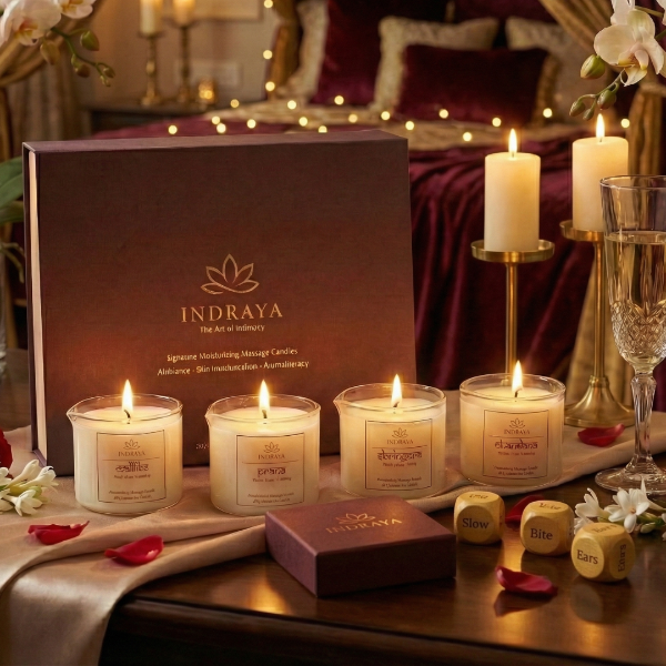 Date Night Ritual Kit for Couples | Set Mood, Roll & Play, Massage, skin glow Indraya
