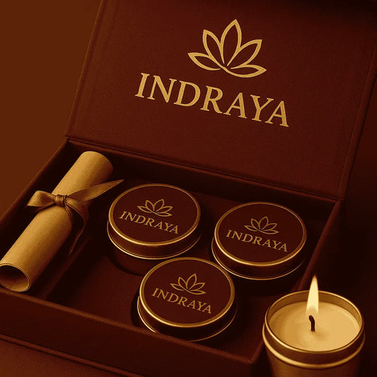 Prem Jyoti Massage Candle Trio - 3×50g Aromatic Body Ritual Candles Indraya