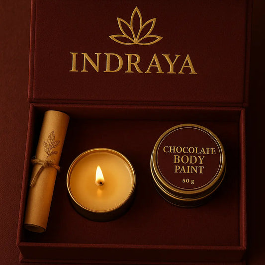 Luxury Foreplay Kit: Massage Candle & Chocolate Body Paint Indraya